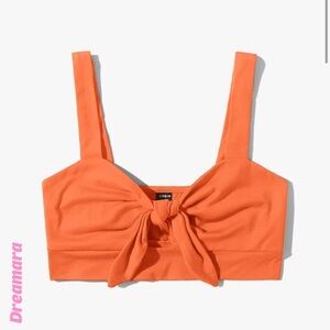 CLEAROUT SHEIN orange bandeau knotted cropped tank top